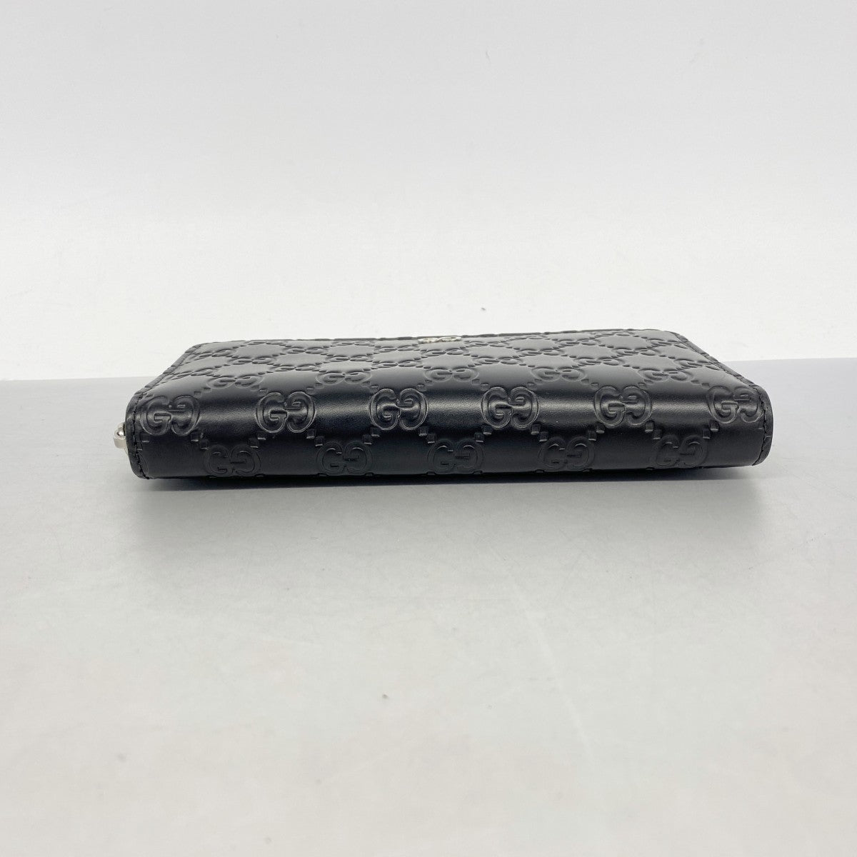 【6fa1165】グッチ 長財布 グッチシマ 473928 レザー ブラック シルバー金具【中古】メンズ レディース ユニセックス
