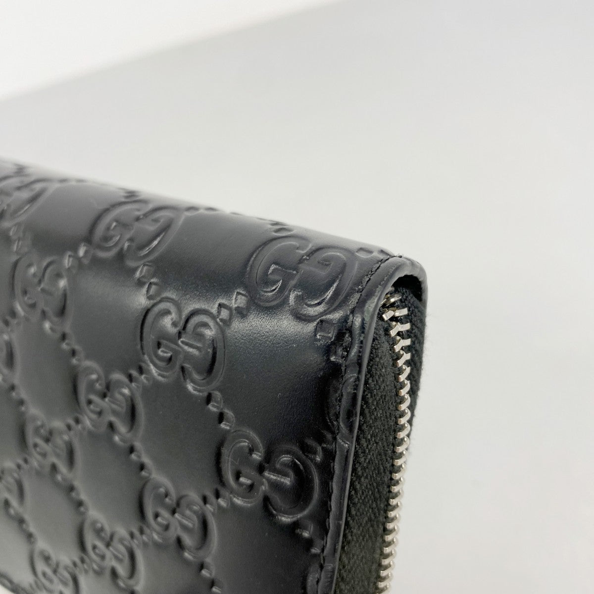 【6fa1165】グッチ 長財布 グッチシマ 473928 レザー ブラック シルバー金具【中古】メンズ レディース ユニセックス