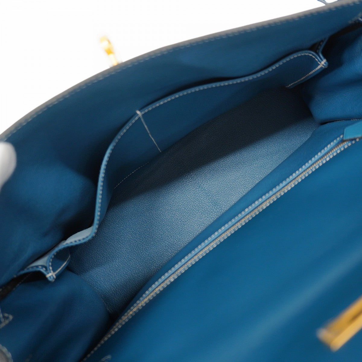 【6fa1167】エルメス ハンドバッグ ケリー35 ボックスカーフ ヴィブラート ブルータラサ ゴールド金具 □H刻印 2wayバッグ【中古】レディース