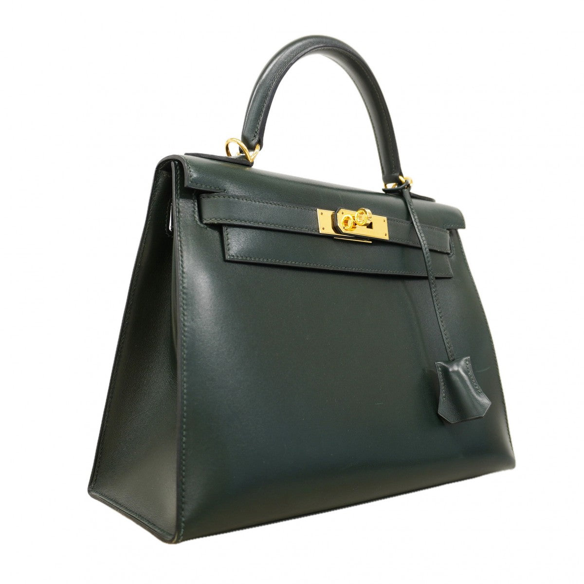 【6fa1168】エルメス ハンドバッグ ケリー32 ボックスカーフ ヴェール ゴールド金具 □F刻印 2wayバッグ【中古】レディース