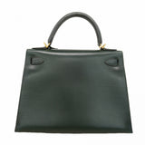 【6fa1168】エルメス ハンドバッグ ケリー32 ボックスカーフ ヴェール ゴールド金具 □F刻印 2wayバッグ【中古】レディース