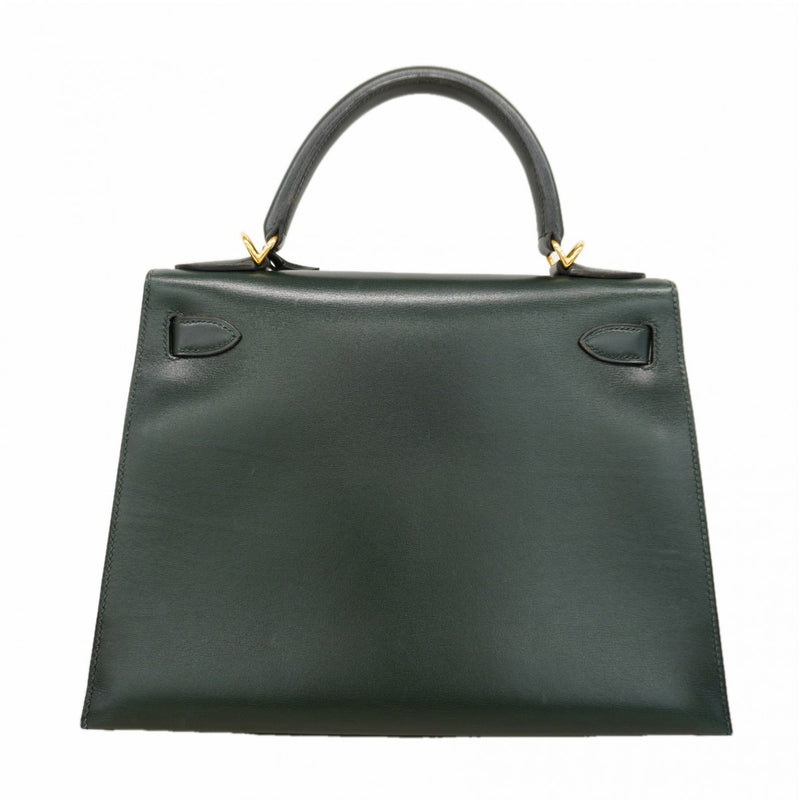 【6fa1168】エルメス ハンドバッグ ケリー32 ボックスカーフ ヴェール ゴールド金具 □F刻印 2wayバッグ【中古】レディース