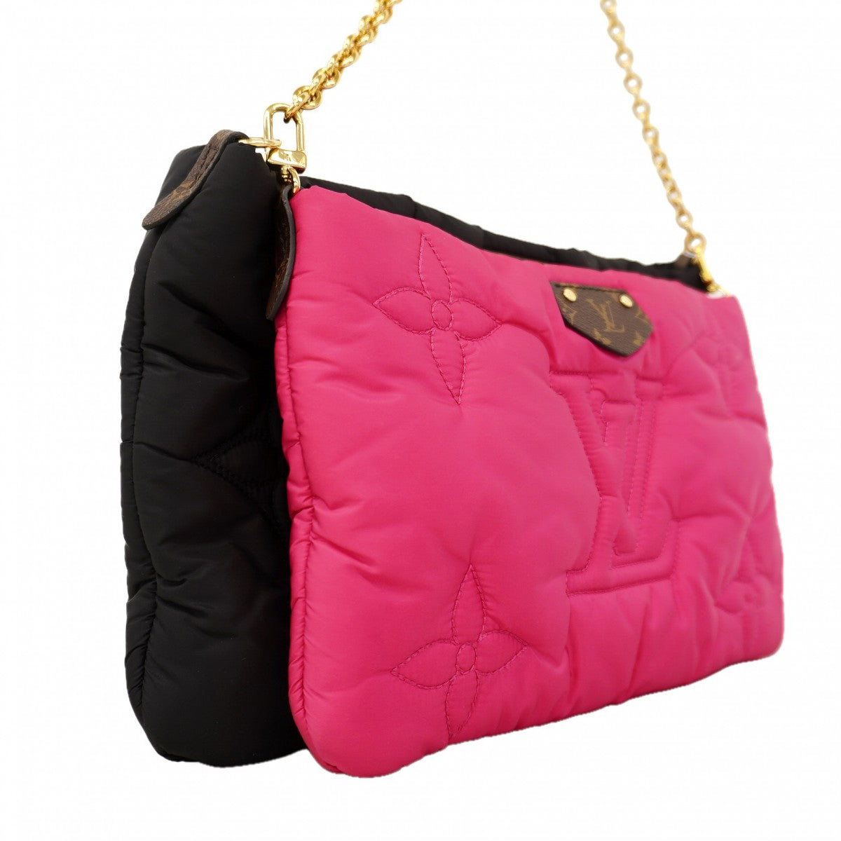 【6fa1172】ルイヴィトン ショルダーバッグ モノグラムミュルティ ポシェットアクセソワール M58980 ブラック フューシャ 2wayバッグ【中古】レディース