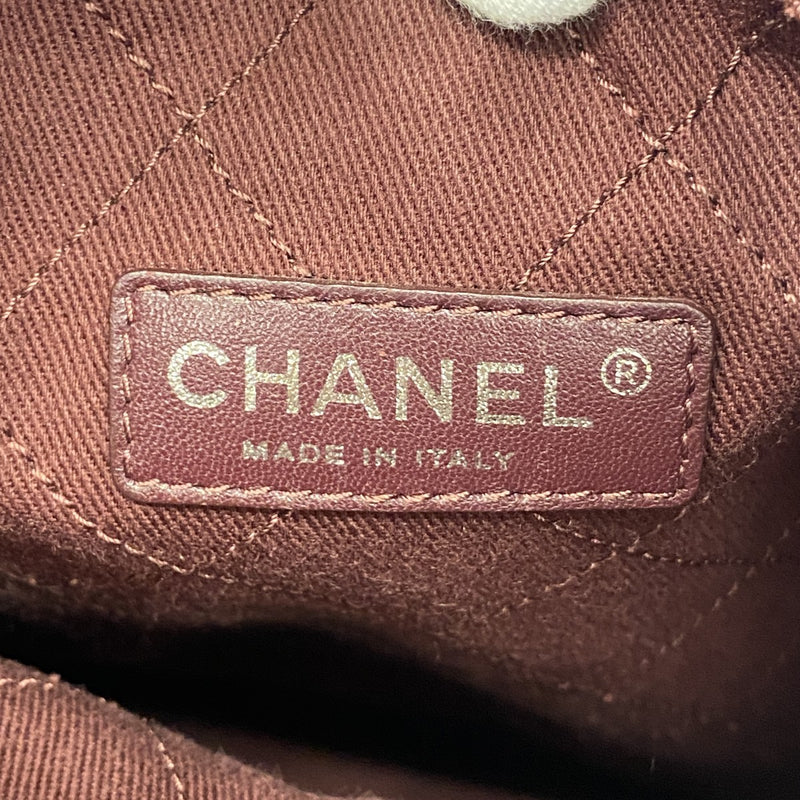 【6fa1173】シャネル トートバッグ キャンバス ホワイト ブラック シルバー金具【中古】レディース