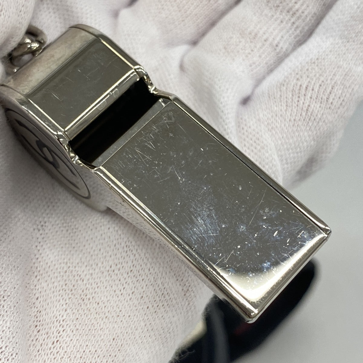 【6fa1173】シャネル トートバッグ キャンバス ホワイト ブラック シルバー金具【中古】レディース