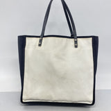 【6fa1173】シャネル トートバッグ キャンバス ホワイト ブラック シルバー金具【中古】レディース