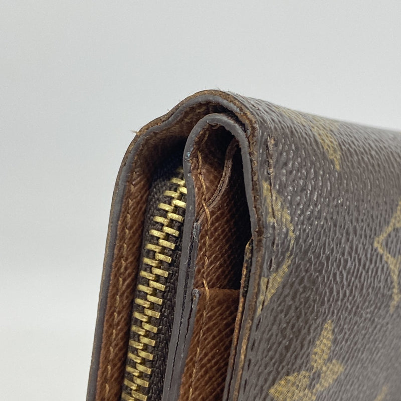 【6fa1181】ルイヴィトン 財布 モノグラム ポルトパピエジップ M61207 ブラウン【中古】レディース