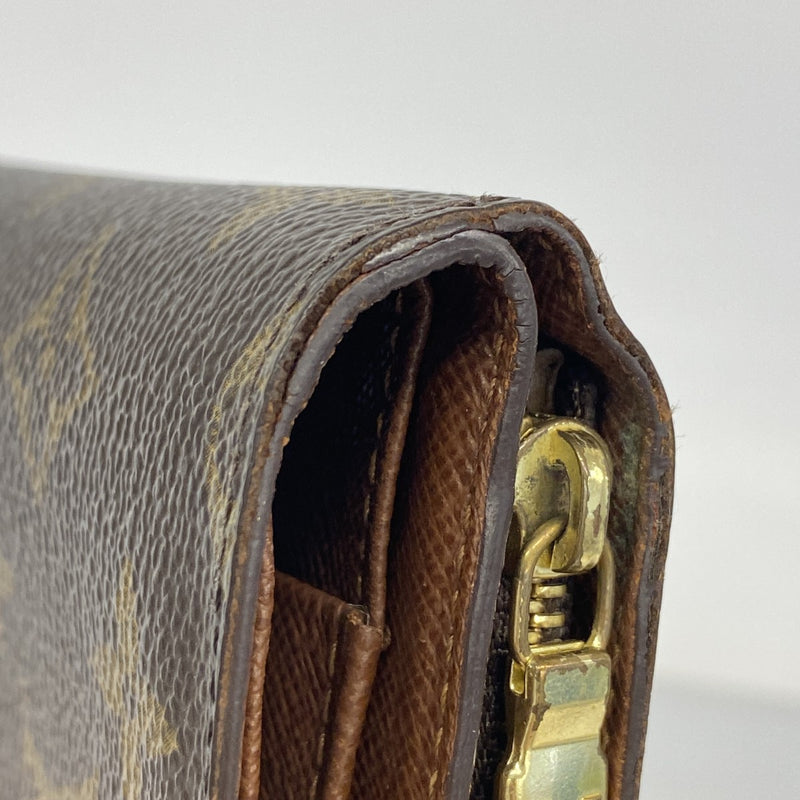 【6fa1181】ルイヴィトン 財布 モノグラム ポルトパピエジップ M61207 ブラウン【中古】レディース
