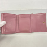 【6fa1191】クリスチャンディオール 三つ折り財布 カナージュ エナメル ピンク ゴールド金具【中古】レディース