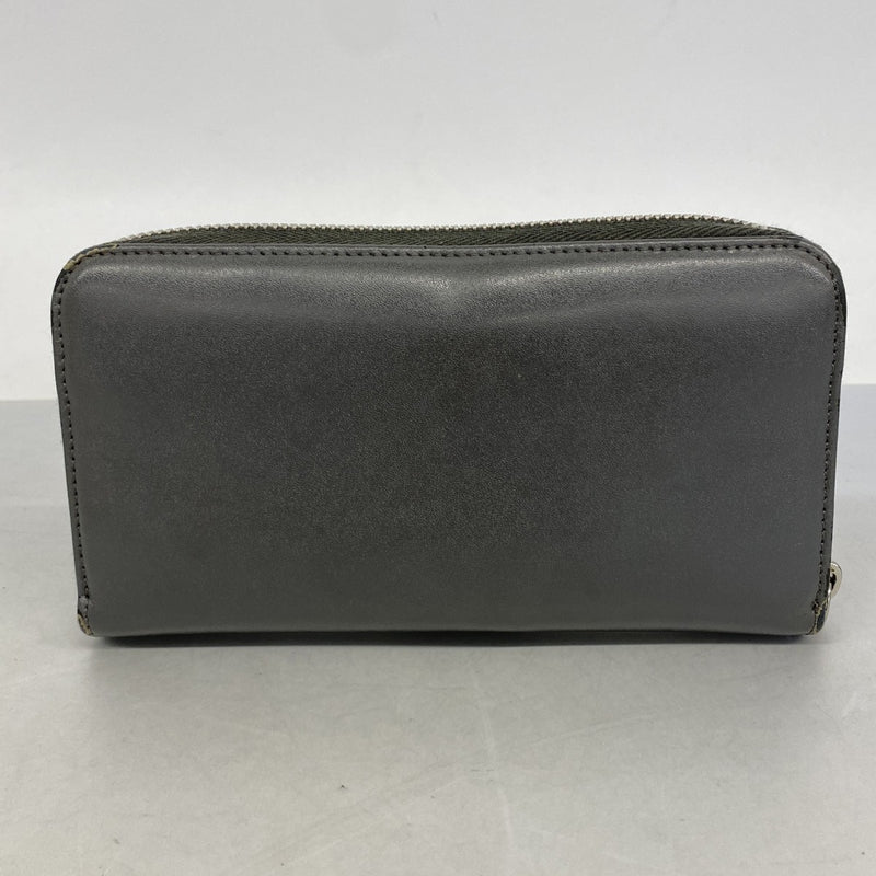 【6fa1192】フェンディ 長財布 レザー グレー シルバー金具【中古】レディース