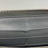 【6fa1192】フェンディ 長財布 レザー グレー シルバー金具【中古】レディース