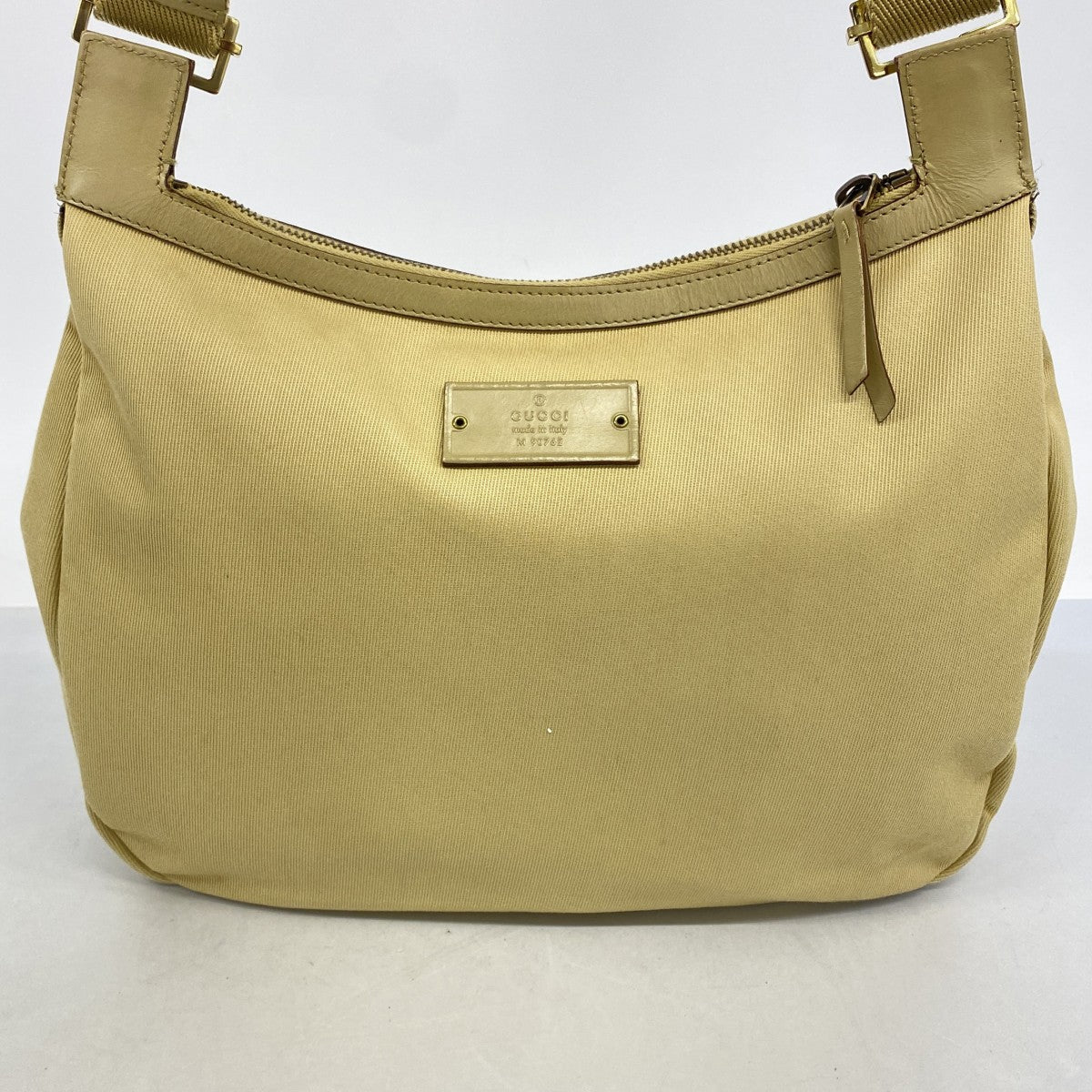 【6fa1194】グッチ ショルダーバッグ 90762 キャンバス ベージュ ゴールド金具【中古】レディース