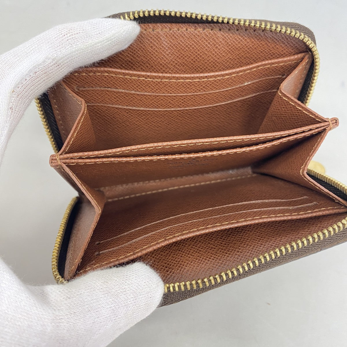 【6fa1203】ルイヴィトン コインケース モノグラム ジッピーコインパース M60067 ブラウン【中古】メンズ レディース ユニセックス