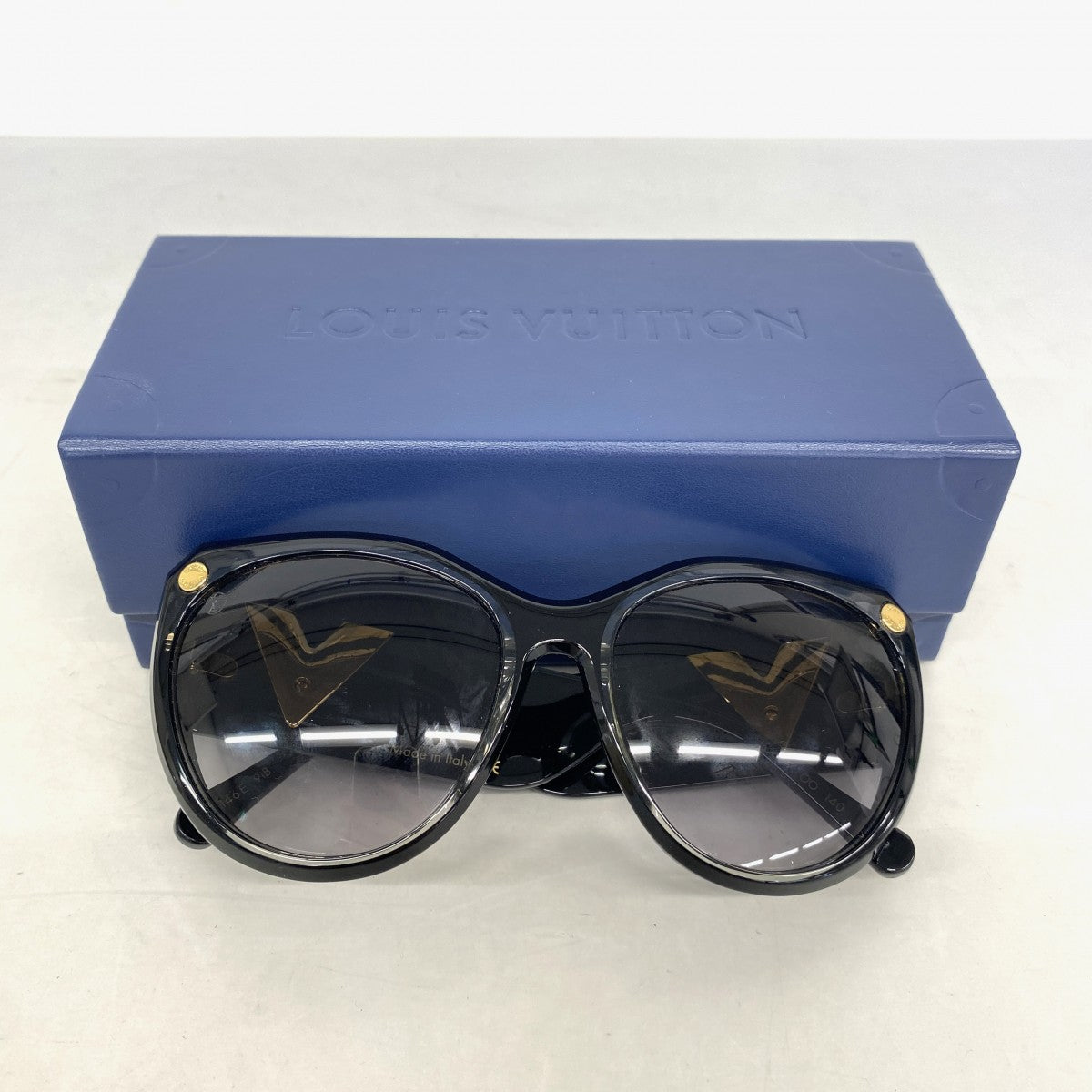 【6fa1208】ルイヴィトン サングラス マイフェアレディー Z1146E ブラック ゴールド【中古】レディース