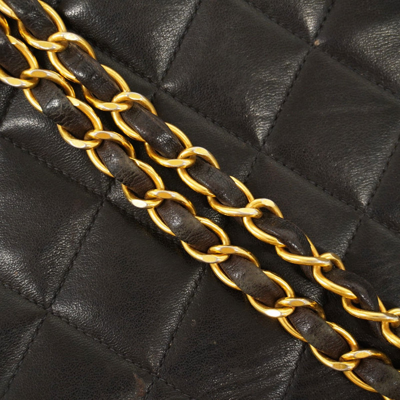 【6fa1210】シャネル ショルダーバッグ ダイアナ チェーンショルダー ラムスキン ブラック ゴールド金具【中古】レディース