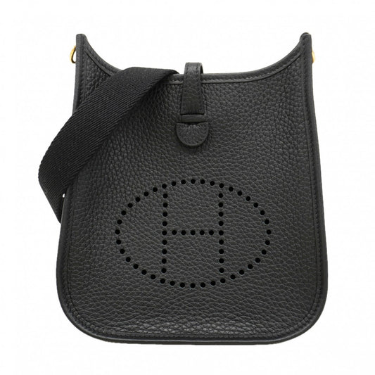 【6fa1213】エルメス ショルダーバッグ エヴリンTPM トリヨンクレマンス ブラック ゴールド金具 G刻印【中古】レディース