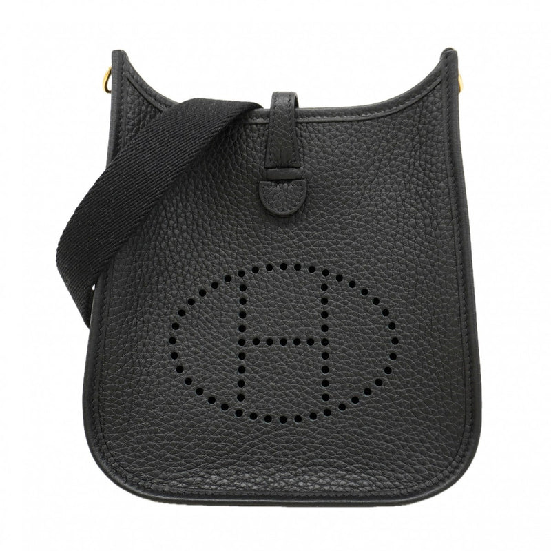 【6fa1213】エルメス ショルダーバッグ エヴリンTPM トリヨンクレマンス ブラック ゴールド金具 G刻印【中古】レディース