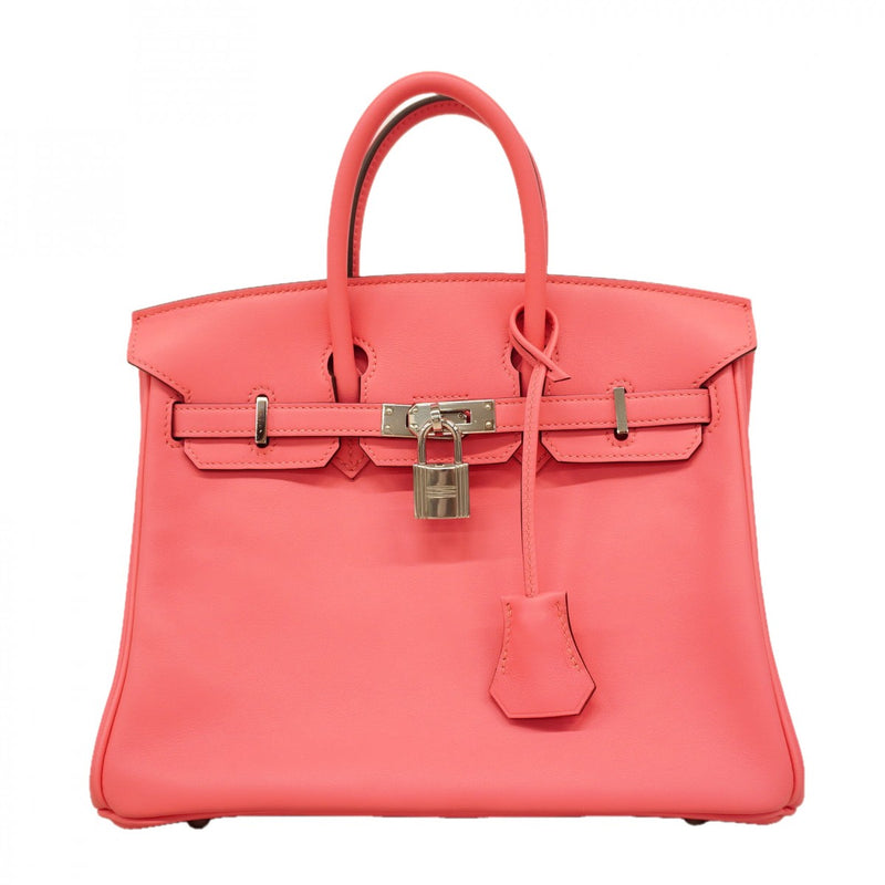 【6fa1215】エルメス ハンドバッグ バーキン25 スイフト ローズアザレ シルバー金具 A刻印【中古】レディース