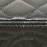 【6fa1220-k】シャネル ショルダーバッグ マトラッセ チェーンショルダー ラムスキン ブラック ゴールド金具【中古】レディース