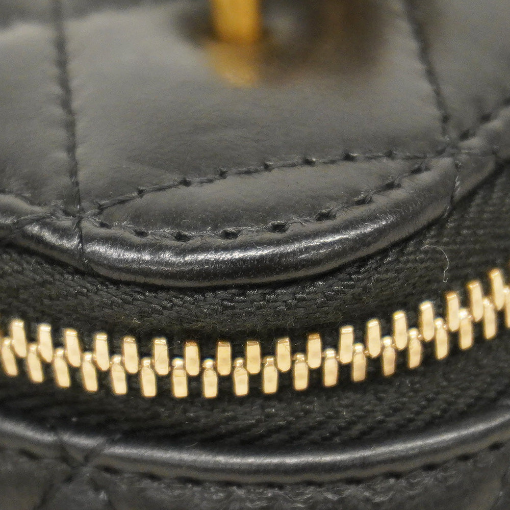 【6fa1220-k】シャネル ショルダーバッグ マトラッセ チェーンショルダー ラムスキン ブラック ゴールド金具【中古】レディース
