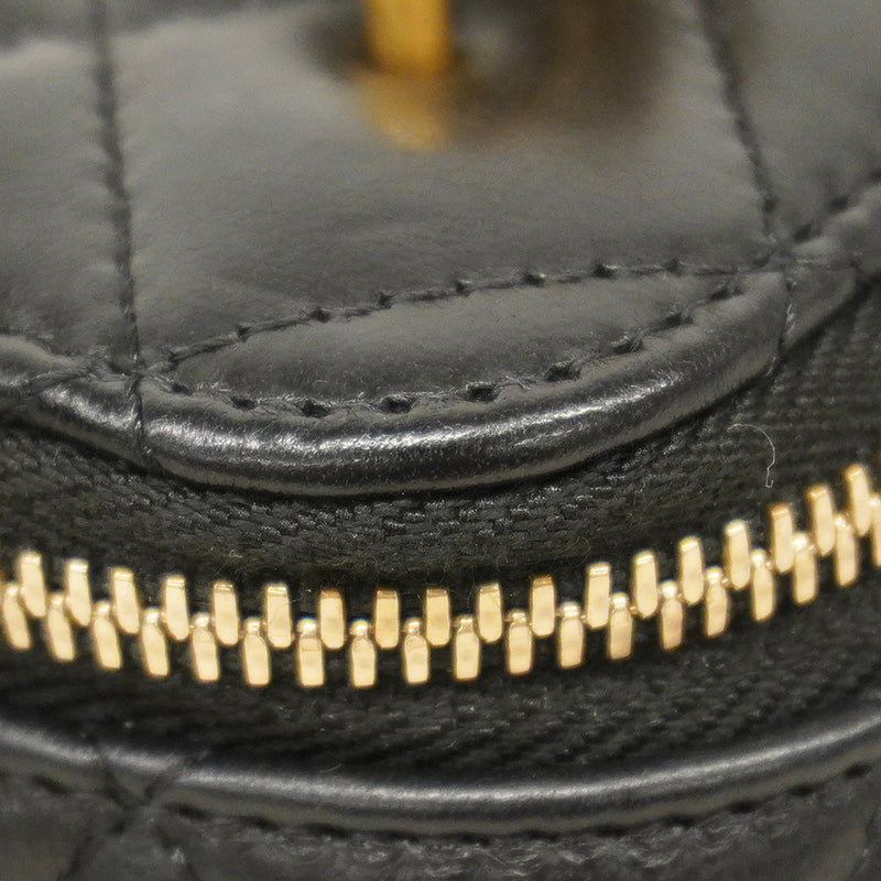 【6fa1220-k】シャネル ショルダーバッグ マトラッセ チェーンショルダー ラムスキン ブラック ゴールド金具【中古】レディース
