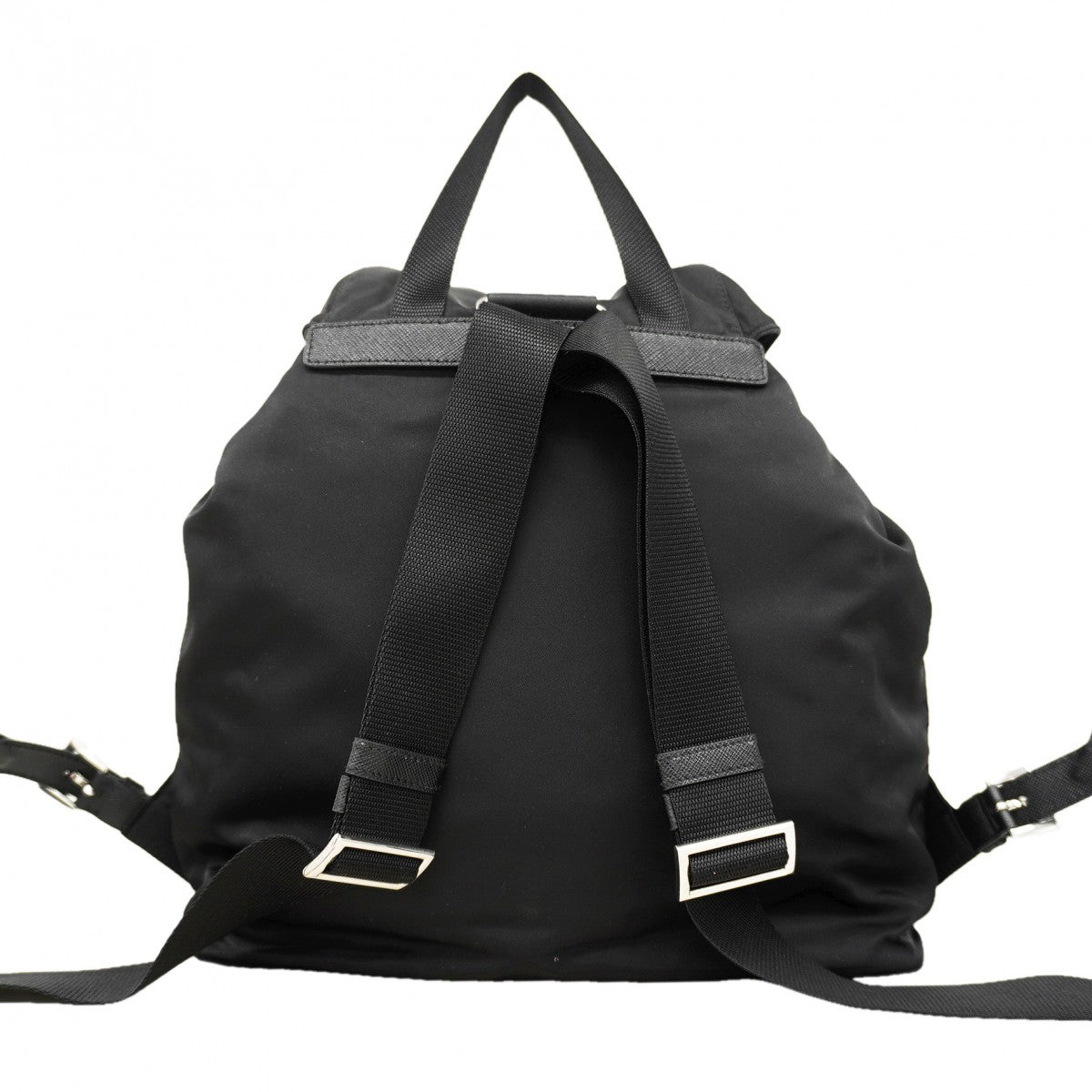【6fa1222-k】プラダ リュック・デイパック テスート ナイロン ブラック シルバー金具【中古】レディース