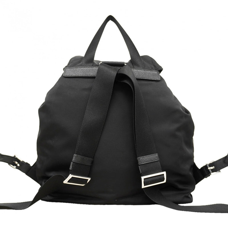 【6fa1222-k】プラダ リュック・デイパック テスート ナイロン ブラック シルバー金具【中古】レディース