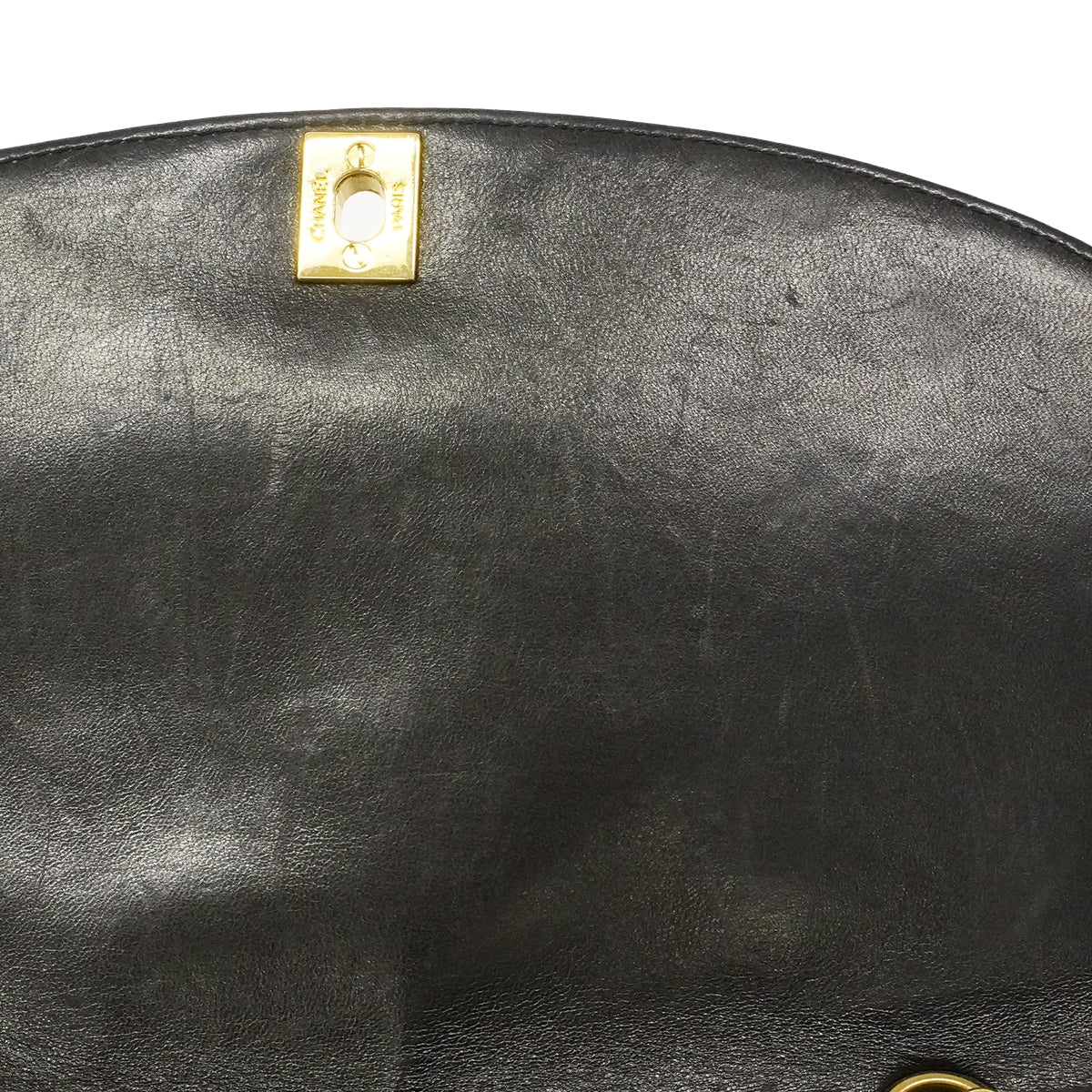 【6fa1228】シャネル ショルダーバッグ ダイアナ チェーンショルダー ラムスキン ブラック ゴールド金具【中古】レディース