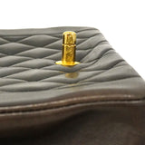 【6fa1228】シャネル ショルダーバッグ ダイアナ チェーンショルダー ラムスキン ブラック ゴールド金具【中古】レディース