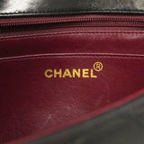 【6fa1228】シャネル ショルダーバッグ ダイアナ チェーンショルダー ラムスキン ブラック ゴールド金具【中古】レディース
