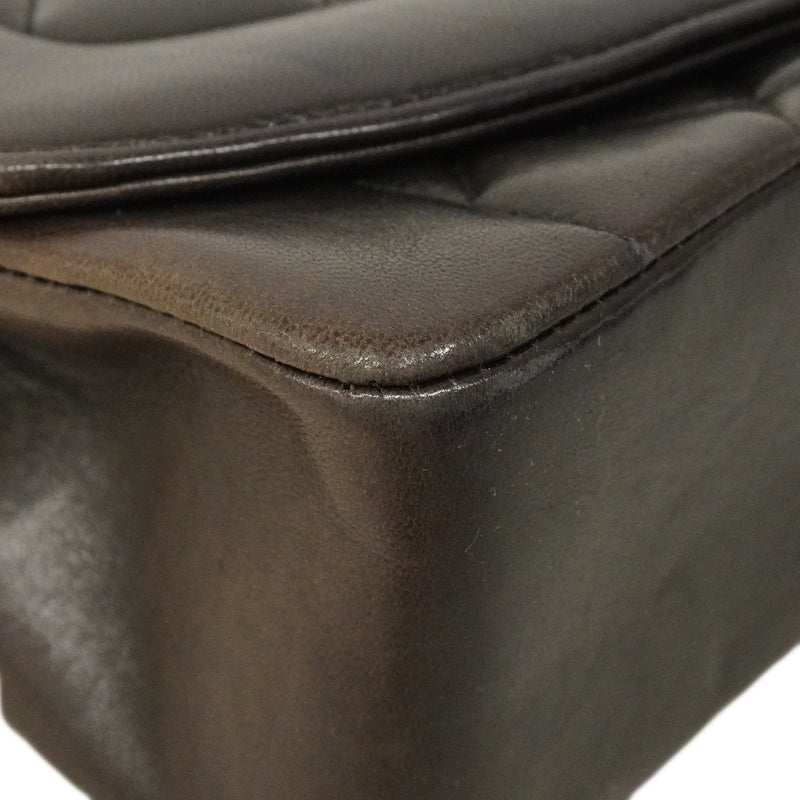 【6fa1228】シャネル ショルダーバッグ ダイアナ チェーンショルダー ラムスキン ブラック ゴールド金具【中古】レディース