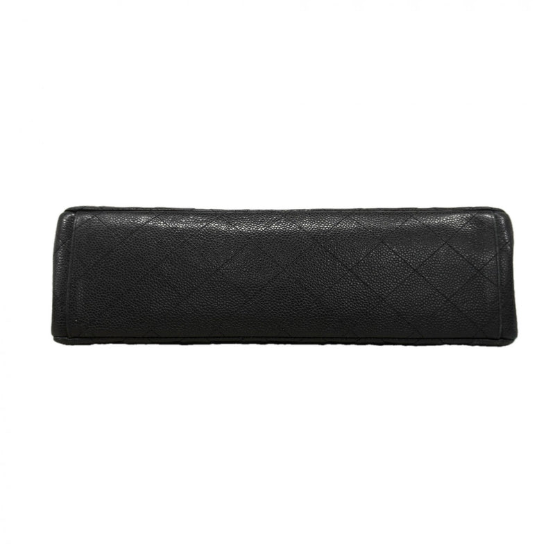 【6fa1229】シャネル ショルダーバッグ デカマトラッセ Wチェーン キャビアスキン ブラック シルバー金具【中古】レディース