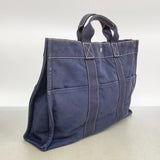 【6fa1231】エルメス トートバッグ ドーヴィルMM キャンバス ネイビー シルバー金具【中古】メンズ レディース ユニセックス