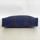 【6fa1231】エルメス トートバッグ ドーヴィルMM キャンバス ネイビー シルバー金具【中古】メンズ レディース ユニセックス