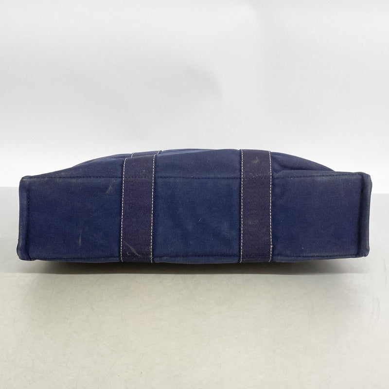 【6fa1231】エルメス トートバッグ ドーヴィルMM キャンバス ネイビー シルバー金具【中古】メンズ レディース ユニセックス