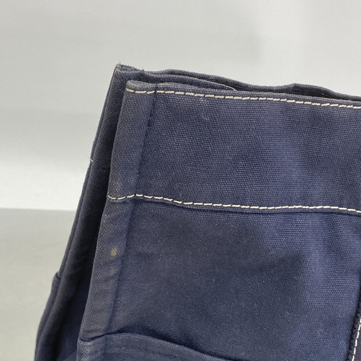 【6fa1231】エルメス トートバッグ ドーヴィルMM キャンバス ネイビー シルバー金具【中古】メンズ レディース ユニセックス
