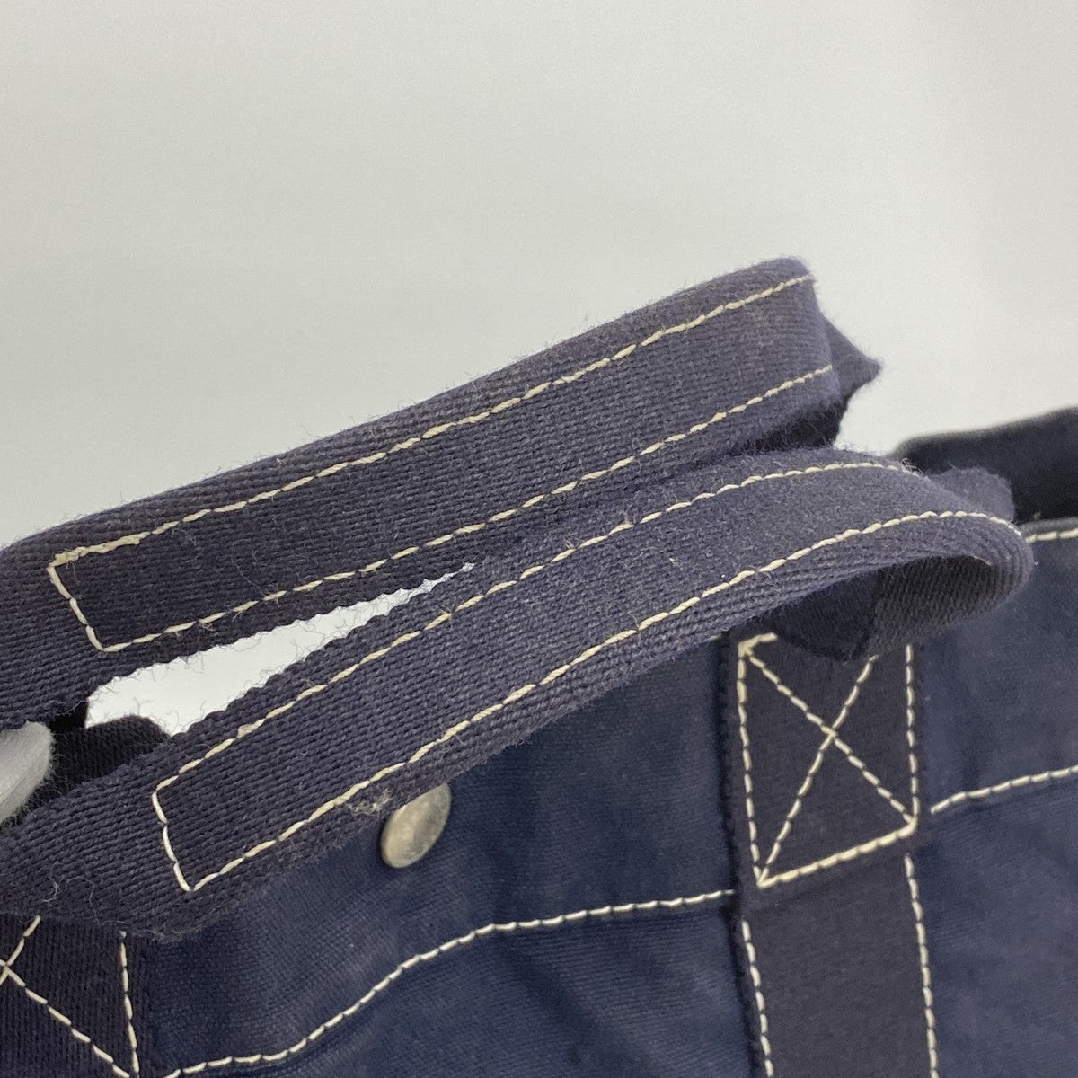 【6fa1231】エルメス トートバッグ ドーヴィルMM キャンバス ネイビー シルバー金具【中古】メンズ レディース ユニセックス