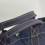 【6fa1231】エルメス トートバッグ ドーヴィルMM キャンバス ネイビー シルバー金具【中古】メンズ レディース ユニセックス