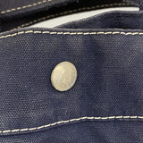 【6fa1231】エルメス トートバッグ ドーヴィルMM キャンバス ネイビー シルバー金具【中古】メンズ レディース ユニセックス
