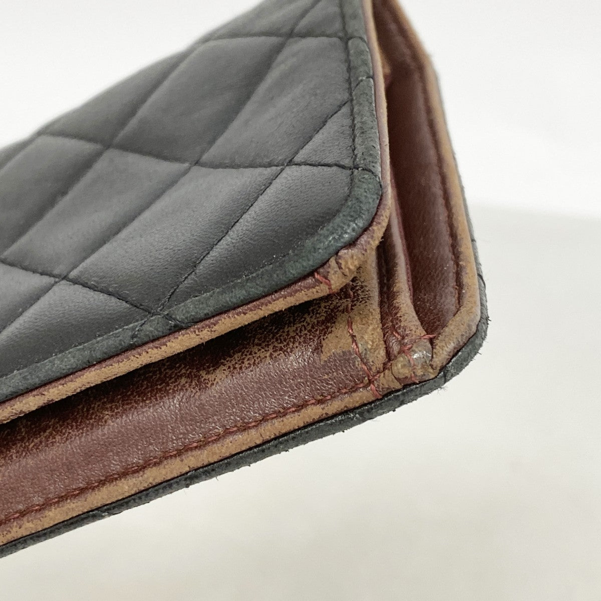 【6fa1234】シャネル 長財布 マトラッセ ラムスキン ブラック シルバー金具【中古】レディース