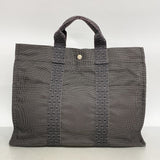 【6fa1241】エルメス トートバッグ エールラインMM キャンバス グレー シルバー金具【中古】メンズ レディース ユニセックス