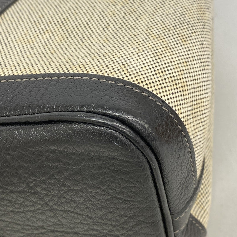 【6fa1242】エルメス トートバッグ ガーデンパーティTPM トワルアッシュ ブラック ベージュ シルバー金具 □I刻印 2wayバッグ【中古】レディース