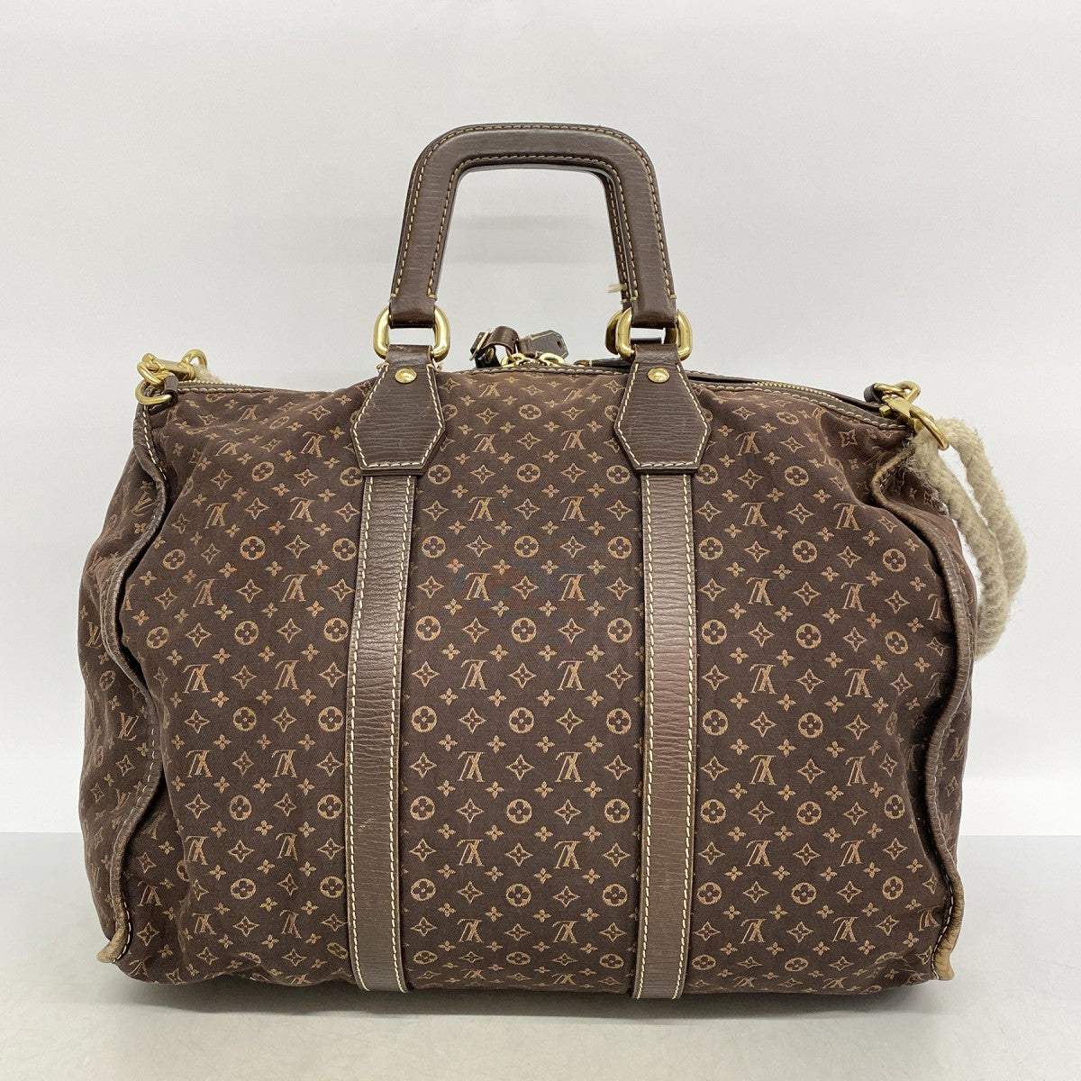【6fa1243】ルイヴィトン ボストンバッグ モノグラム・ミニラン キーポル45 M40019 エベヌ 2wayバッグ【中古】レディース