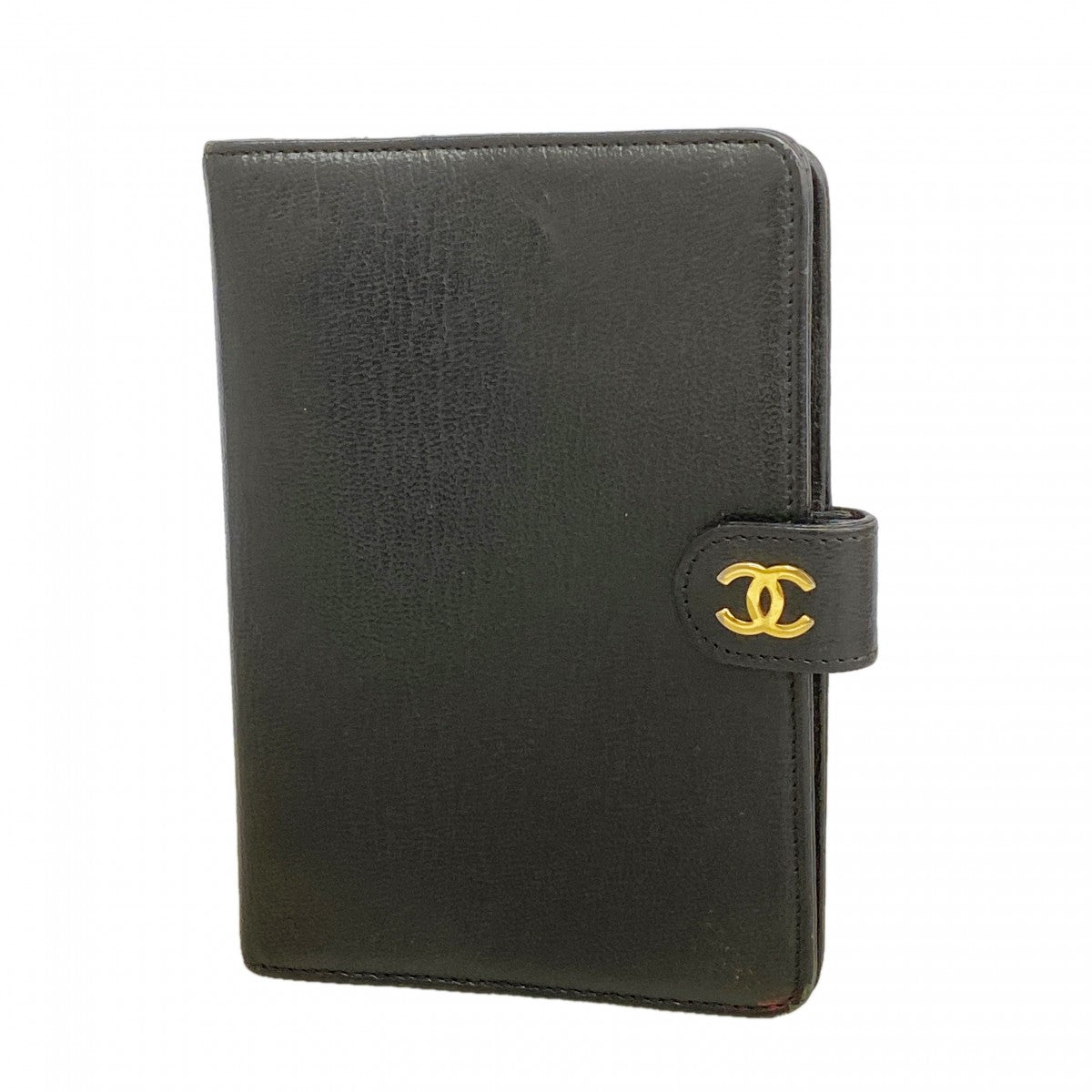 【6fa1251】シャネル 手帳カバー レザー ブラック ゴールド金具【中古】レディース