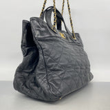 【6fa1261-k】シャネル ハンドバッグ マトラッセ チェーンショルダー インザミックス レザー ブラック ゴールド金具 2wayバッグ【中古】レディース