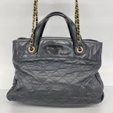 【6fa1261-k】シャネル ハンドバッグ マトラッセ チェーンショルダー インザミックス レザー ブラック ゴールド金具 2wayバッグ【中古】レディース