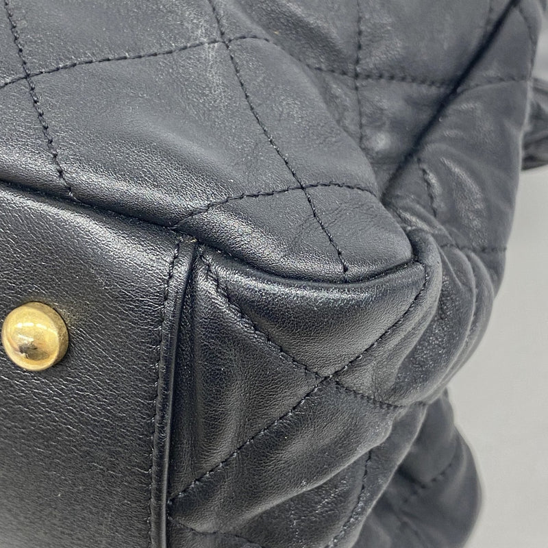 【6fa1261-k】シャネル ハンドバッグ マトラッセ チェーンショルダー インザミックス レザー ブラック ゴールド金具 2wayバッグ【中古】レディース