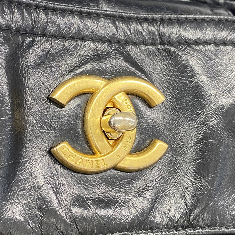 【6fa1261-k】シャネル ハンドバッグ マトラッセ チェーンショルダー インザミックス レザー ブラック ゴールド金具 2wayバッグ【中古】レディース