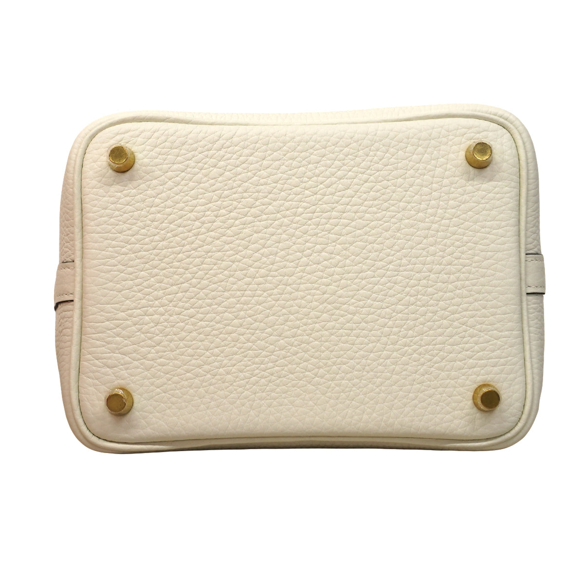 【6fa1272】エルメス ハンドバッグ ピコタンロックPM トリヨンクレマンス ホワイト ゴールド金具 W刻印【中古】レディース