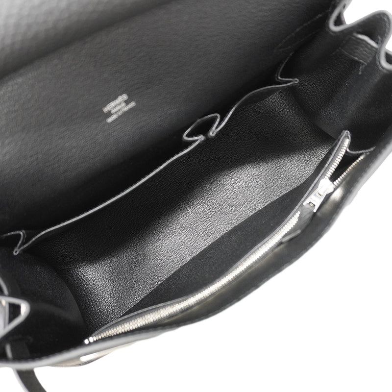 【6fa1276】エルメス ショルダーバッグ ジプシエール28 トリヨンクレマンス ブラック シルバー金具 Z刻印【中古】レディース